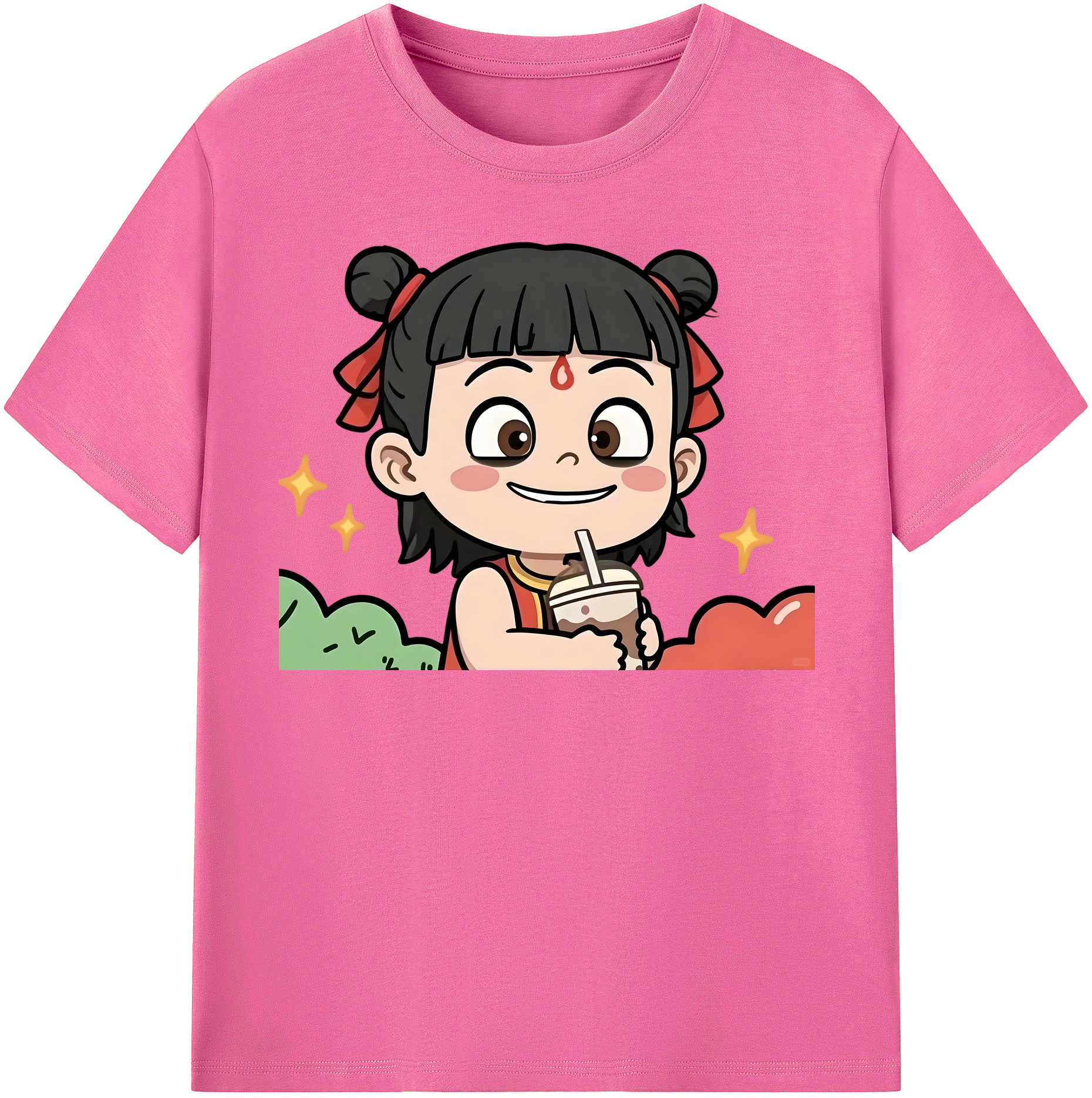 （画像用） Ne Zha 2 ナタ 魔童の大暴れ レディースカジュアルプリントTシャツ（綿100％）